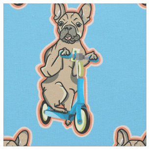 Funny French Bulldog Stoff