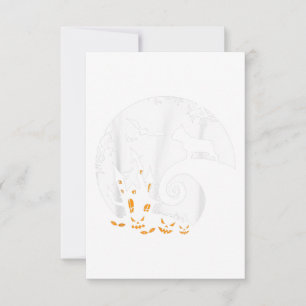 Funny French Bulldog und Moon Halloween Kostüm RSVP Karte