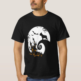Funny French Bulldog und Moon Halloween Kostüm T-Shirt