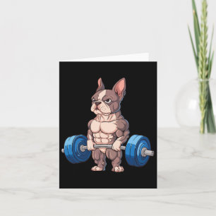 Funny French Bulldog Weightlift Bodybuilding Gy Karte