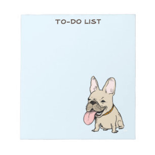 Funny French Bulldog Zeichne französischen benutze Notizblock