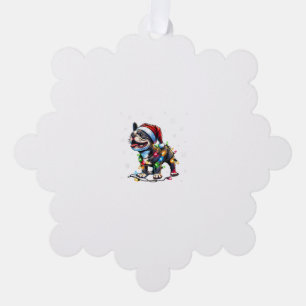 Funny French Bulldogs Christmas Weihnachtsmannmütz Ornament Karte