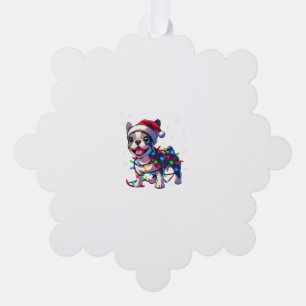 Funny French Bulldogs Christmas Weihnachtsmannmütz Ornament Karte