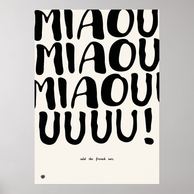 Funny French Cat Quote Art Print  Poster (Vorne)