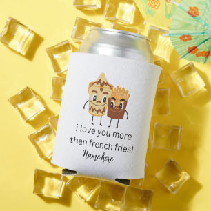 Funny French Fries I Liebe Sie fügen Namen individ Dosenkühler