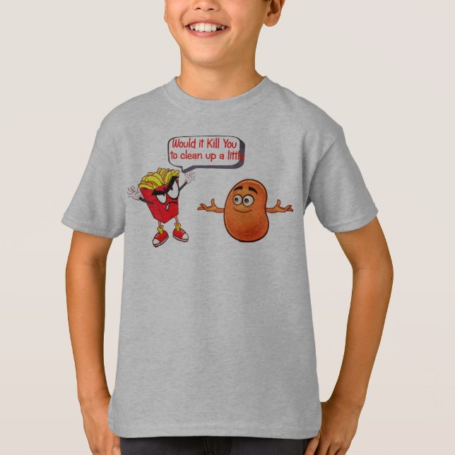 Funny French Fries, Snob French Potato Head Spaß T-Shirt (Vorderseite)