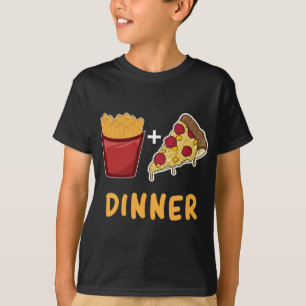 Funny French Fry und Pizza Dinner Geschenk T-Shirt