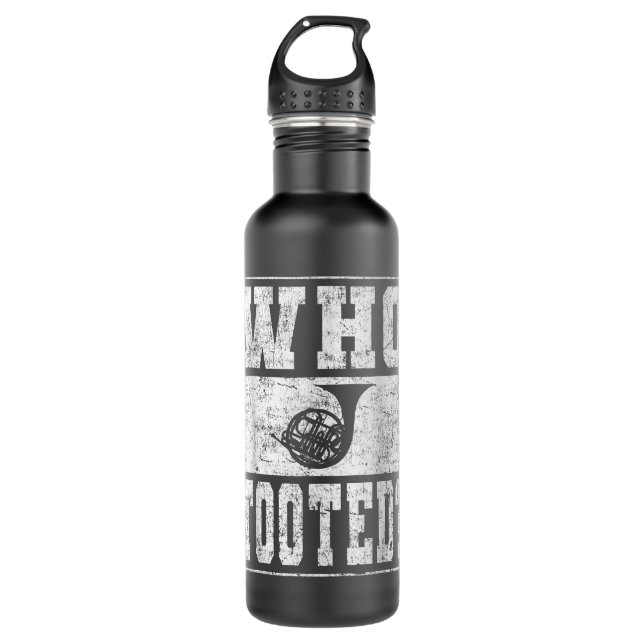 Funny French Horn Player Joke - Who Tooted Edelstahlflasche (Vorderseite)