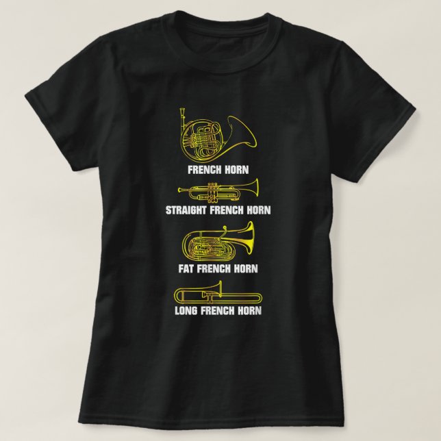 Funny French Horn Variations3 T-Shirt (Design vorne)