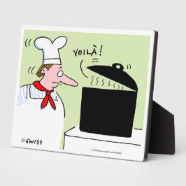 Funny French Koch Cooking Cartoon Desk Fotoplatte