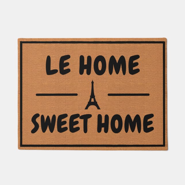 Funny French Spaß Rustic Brown Minimalistisch Fußmatte (Vorderseite)