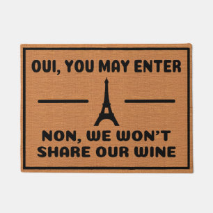Funny French Wine Spaß Rustikal Minimalistisch Fußmatte