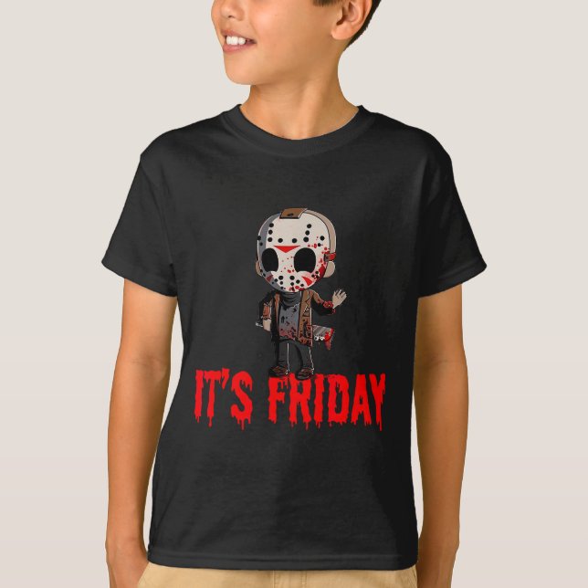 Funny Friday 13th Funny Halloween Horror  T-Shirt (Vorderseite)