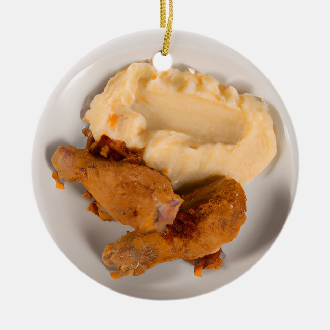 Funny Fried Chicken Pub Weihnachten Keramik Ornament (Vorne)