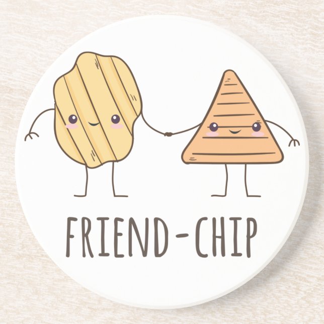 Funny Friend Chip Kartoffelchips Getränkeuntersetzer (Vorne)