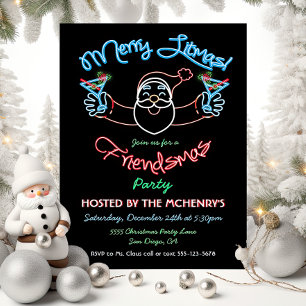 Funny Friendsmas Christmas Litmas Neon Sign Einladung