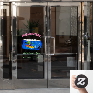 Funny frilled Halslizard Surfing Cartoon Fensteraufkleber