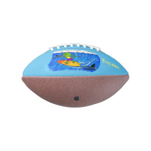 Funny frilled Halslizard Surfing Cartoon Football
