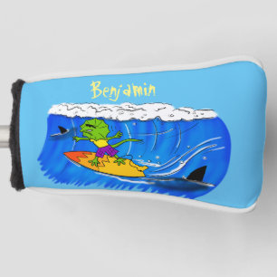 Funny frilled Halslizard Surfing Cartoon Golf Headcover