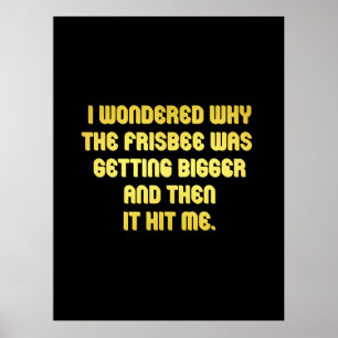 Funny Frisbee Joke Poster