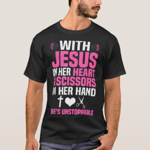 Funny Friseur Designs Girls Women Christlich Ha T-Shirt