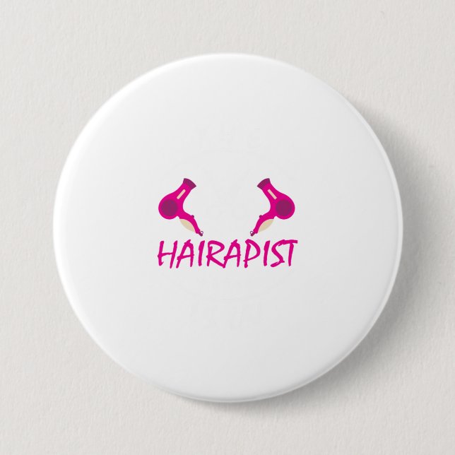 Funny Friseur Friseursalon Geschenk des Hairapiste Button (Vorderseite)