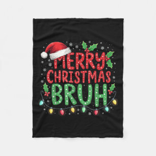 Funny FroChristmas Bruh Xmas Lights Weihnachtsmann Fleecedecke