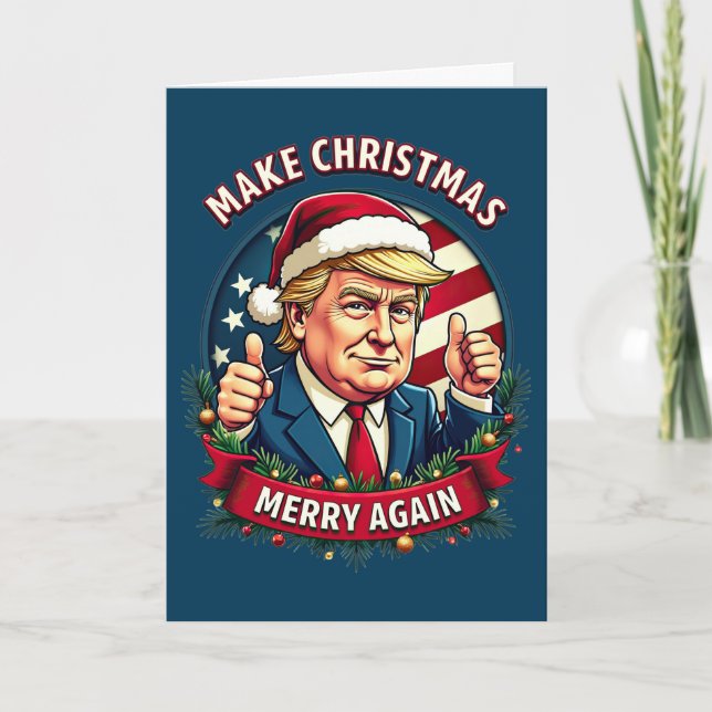 Funny FroChristmas Donald Trump Weihnachtskarte Feiertagskarte (Vorderseite)