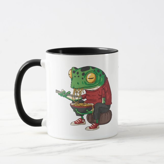 Funny Frog Art Illustration von Froschfressern Tasse (Links)