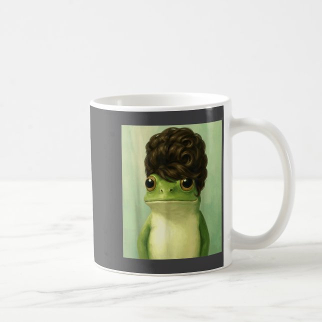 Funny Frog Beehive Bob Haircut Meme  Kaffeetasse (Rechts)
