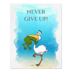Funny Frog Choc Oiseau Inspirationnel Poster