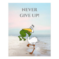 Funny Frog Choc Oiseau Inspirationnel Poster