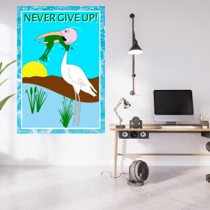 Funny Frog Choc Oiseau Inspirationnel Poster