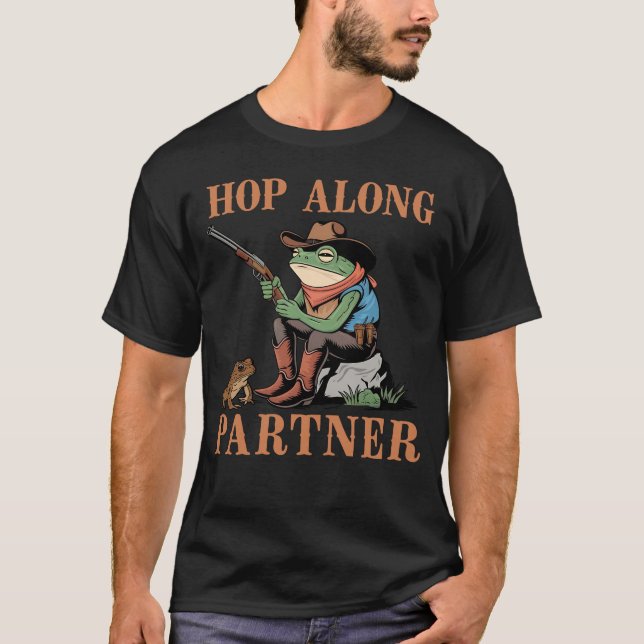 Funny Frog Cowboy und Toad Western Frosch Lover T-Shirt (Vorderseite)