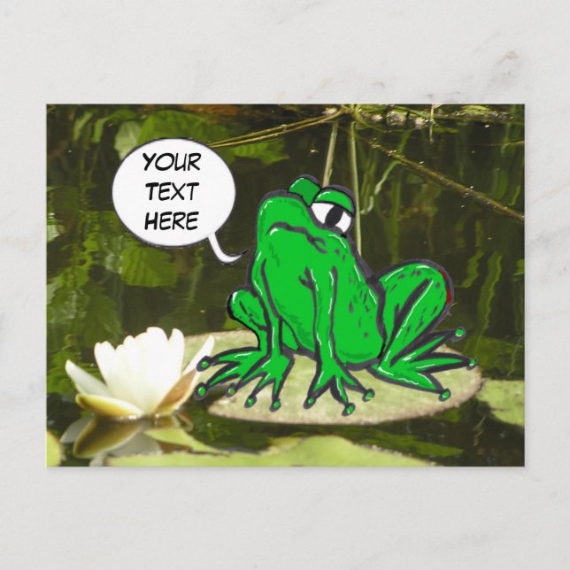 Funny Frog Cust. Textpostkarte Postkarte (Vorderseite)