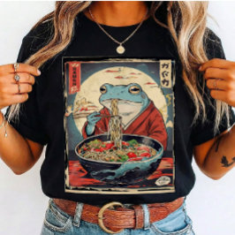 Funny Frog Eating Noodles Japanese for Cute Gift T-Shirt