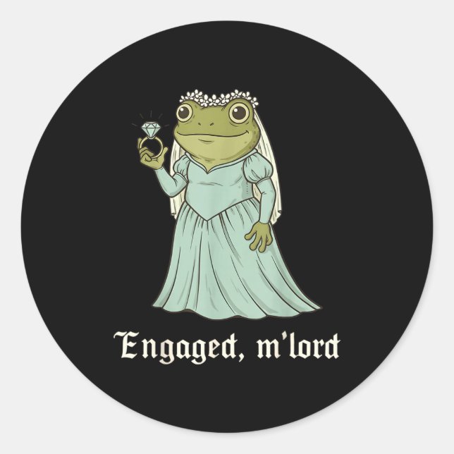 Funny Frog Engagement Matching Couples Tee Snarky  Runder Aufkleber (Vorderseite)