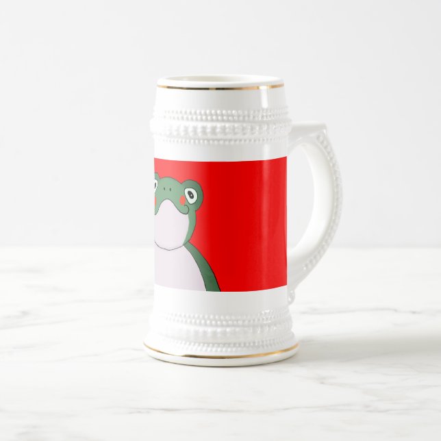 Funny Frog German Beer Stein Tasse (VorderseiteRechts)