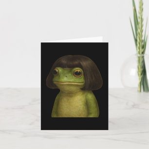 Funny Frog Girl Bob Hair Meme Art Karte