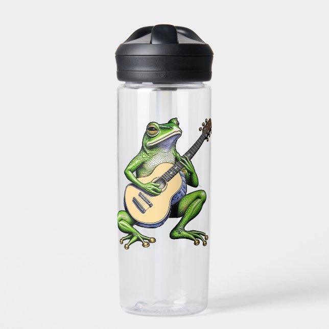 Funny Frog Gitarre spielen Personalisiert Trinkflasche (Vorderseite)