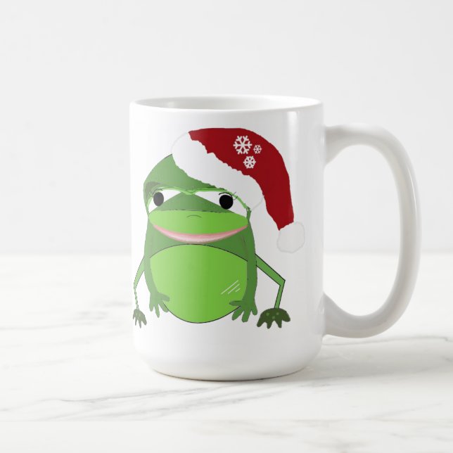 Funny Frog in einer Weihnachtsmannmütze Kaffeetasse (Rechts)