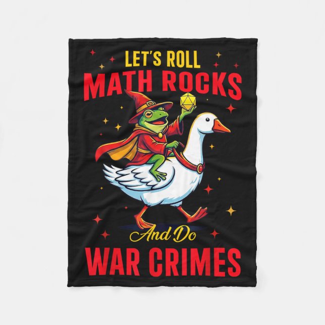 Funny Frog Let's Roll Math Rocks And Do War Crimes Fleecedecke (Vorderseite)
