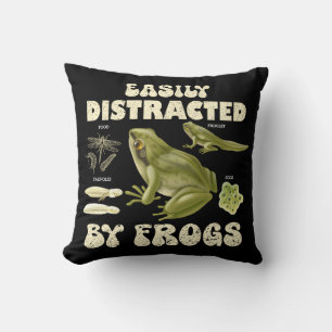 Funny Frog Lover leicht von Fröschen abgelenkt Kissen