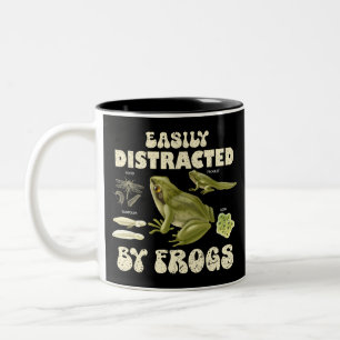 Funny Frog Lover leicht von Fröschen abgelenkt Zweifarbige Tasse