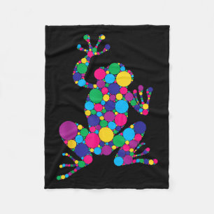 Funny Frog Lovers Polka Dot Art Student Happy Dot Fleecedecke