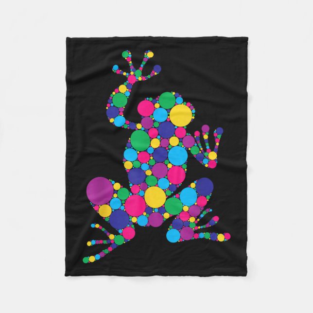 Funny Frog Lovers Polka Dot Art Student Happy Dot Fleecedecke (Vorderseite)