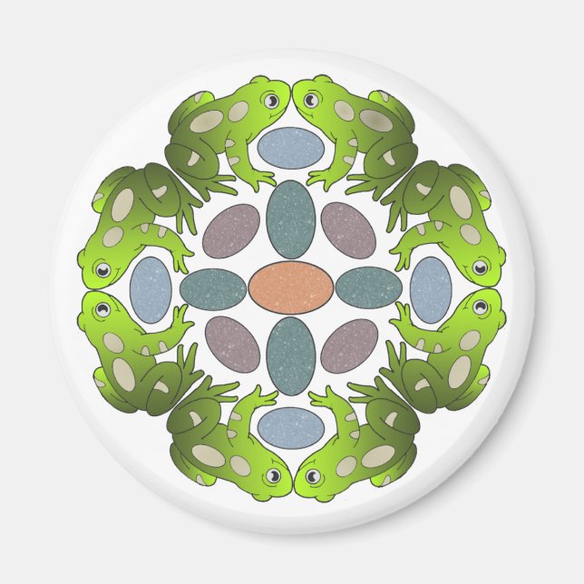 Funny Frog Mandala Magnet (Vorne)