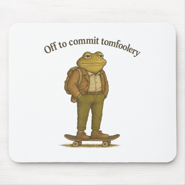 Funny Frog Meme Alberner dunkler Spaß ab, um Tom z Mousepad (Vorne)