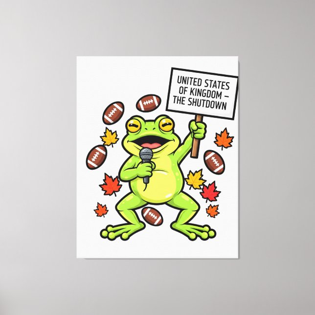 Funny Frog Meme Satire – United States of Kingdom  Leinwanddruck (Vorderseite)