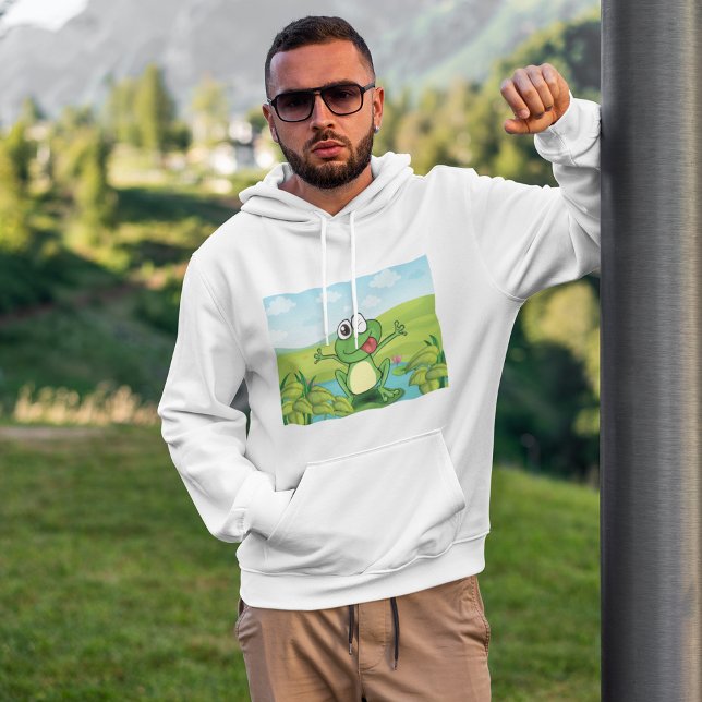 Funny Frog mit der Zunge raus Hoodie (Von Creator hochgeladen)